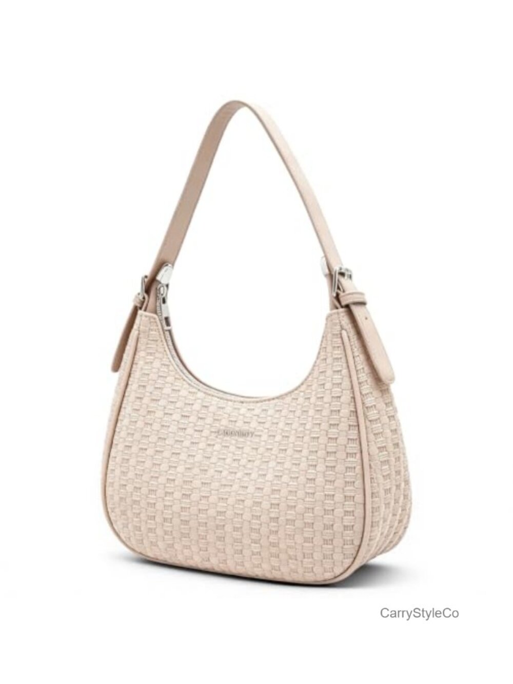 PU Leather Crescent Hobo Shoulder Bag with Removable Strap